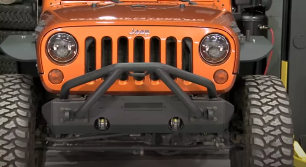 Rugged Ridge 11541.01 XHD Aluminum Front Bumper with Winch for Jeep Wrangler