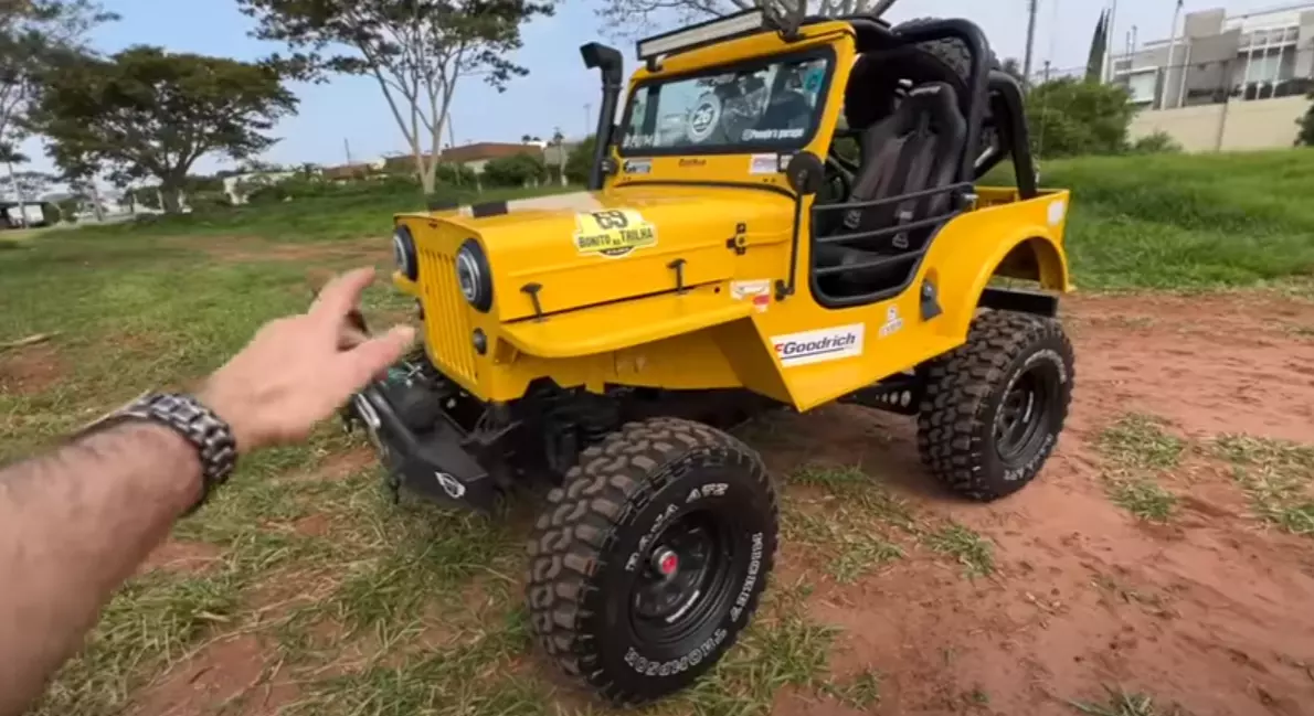 old Jeep Willys with a body lift and suspension lift