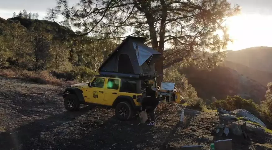 Jeep Camping with a Jeep Wrangler with a Jeep Tailgate Kitchen.