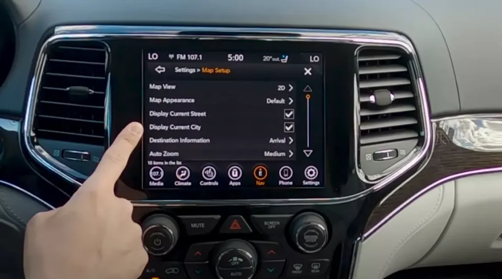 Jeep navigation using Uconnect