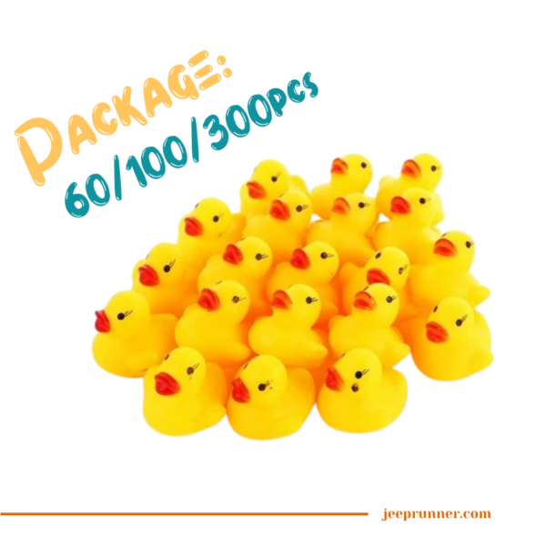 Duck Duck Jeep Ducks packages, available in sets of 60, 100, or 300pcs.
